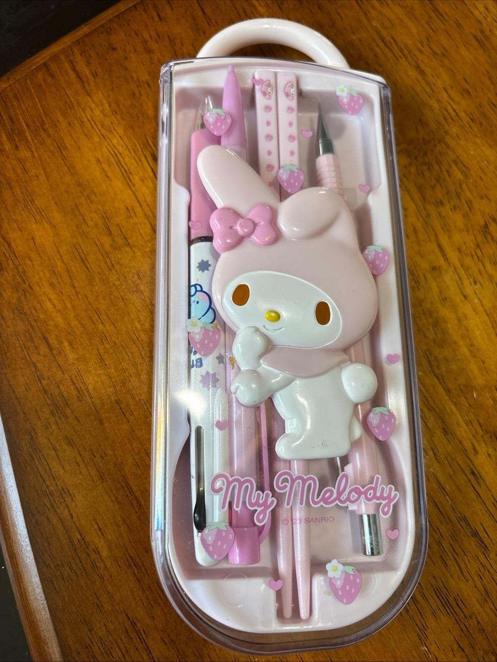 Sanrio My Melody Pink Strawberry Pencil Case Set